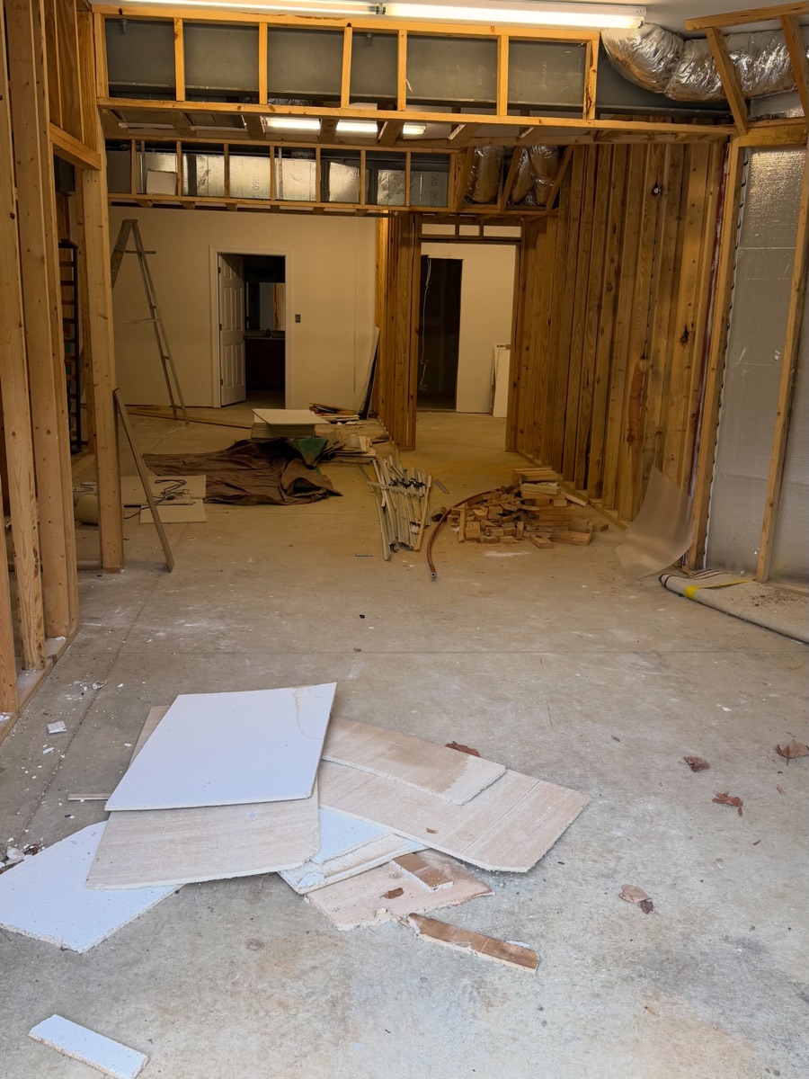 Remodel debris cleaned out